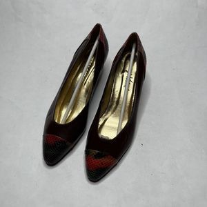 AJ Valencia Shoes Heels Womens 8 M Leather and Snake